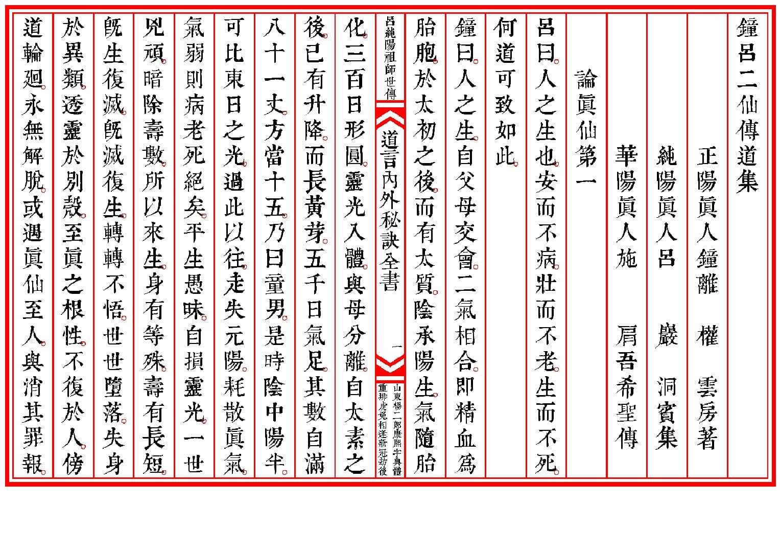 钟吕传道集+灵宝毕法（《道言内外秘诀全书》本）